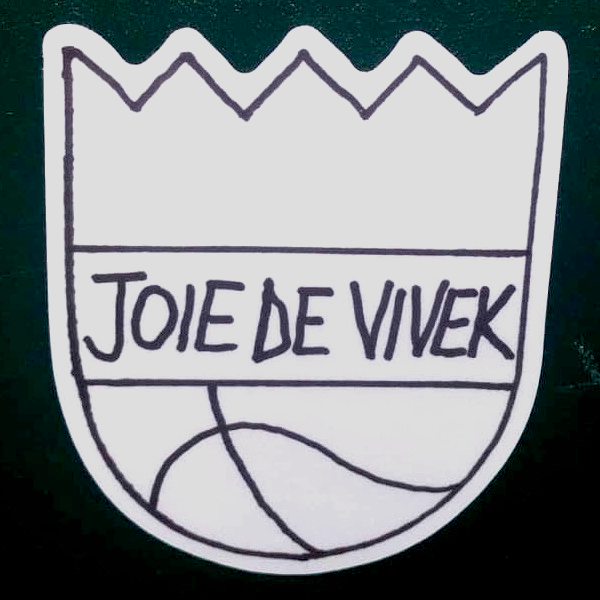 picture of white Joie de Vivek sticker